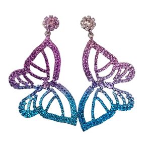Purple ombre butterfly earrings